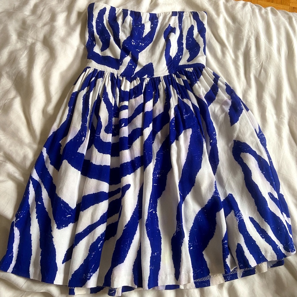 Blue and white aqua dress size small